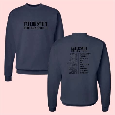 Taylor swift navy crewneck - Shop the Official Taylor Swift Online store for exclusive Taylor Swift products including shirts, hoodies, music, accessories, phone cases, tour merchandise and old Taylor merch! Search for products on our site …